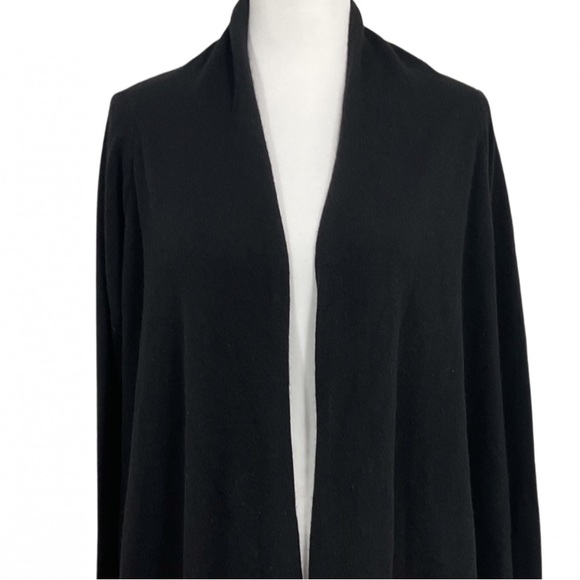 LIKE NEW Kinross 100% Cashmere shawl, long sleeve, black, size M, open cardigan - Picture 7 of 8